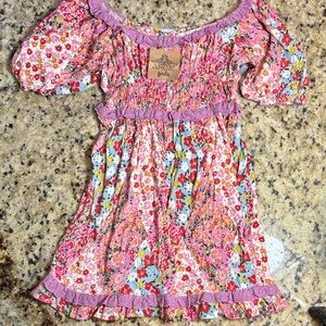 Angie Girls Pink and Blue Floral Dress